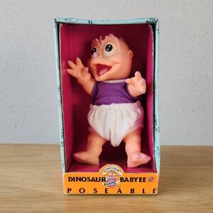 BABYEE STREET KIDS CORP. POSEABLE DINOSAUR IN ORIGINAL BOX 6" VINTAGE 1991